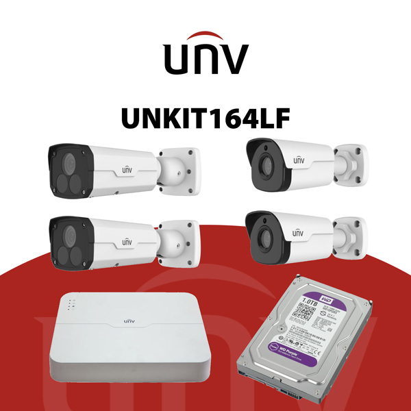 UNKIT164LF Kit IP 4 Megapixel - kit TVCC IP - videosorveglianza UNV